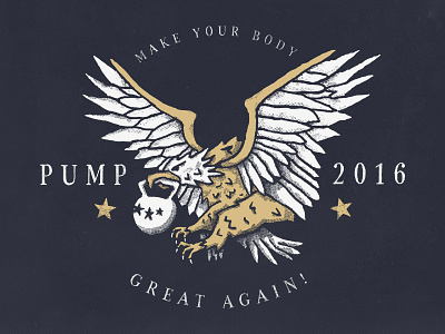 PUMP 2016 animal apparel design eagle fitness halftone illustration politics shirt texture workout