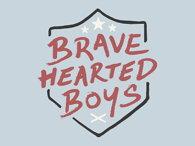 Bravehearted Boys V1 branding brush grunge handmade handwritten logo shield star type typography