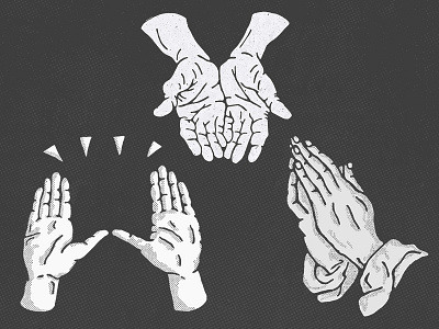 Hands halftone hand hands holy illustration praise prayer religious shading shape texture