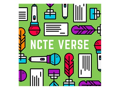 NCTE VERSE feather icon illustration ink microphone