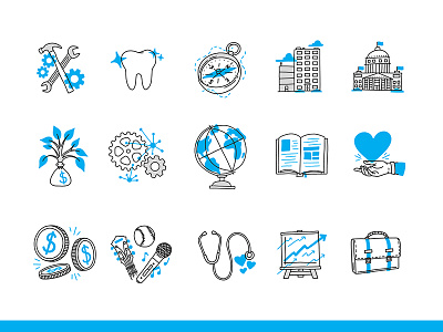 Icon Set blue icon icons minimal set simple