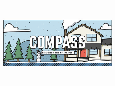 Compass - Winter Header design drawing header house illustration snow snowman tree winter