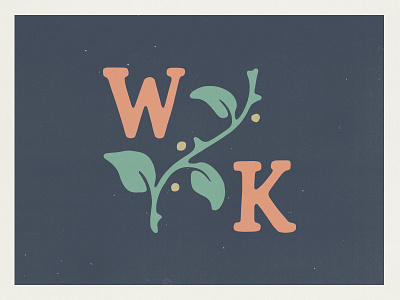 WK Mark brand branding ivy leaf logo logomark mark monogram plant