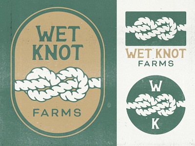 Wet Knot Farms 1 brand branding knot logo logomark rope texture type wet wordmark