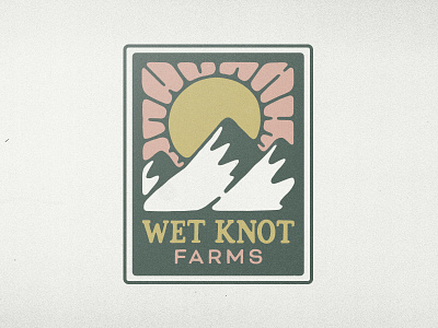 Wet Knot Farms 2 brand branding farm logo mountain sun type