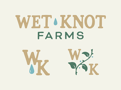 Wet Knot Farms brand branding farm leaf logo logomark wordmark