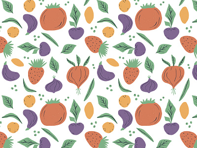 Fruits And Veggies Pattern baby clothing cute diaper food fruit fruits illustration pattern vegetable veggie