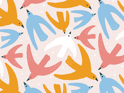 Bird Study 01 animal bird birds cute cute animal handmade illustration pattern texture