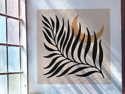 Palmetto Wall leaf moon mural palm palmetto plant south carolina wall