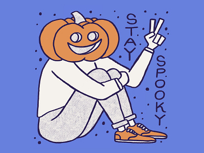 Stay Spooky figure form halloween human illustration jack o lantern peace person pumpkin scary shoes sitting spooky