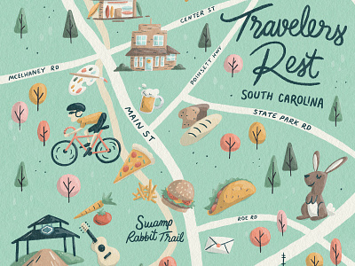 Travelers Rest Map Preview by Jesse Bowser on Dribbble