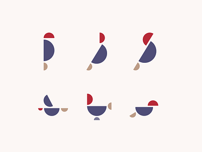 Half round birds bird branding icon logo mark minimal symbol vector