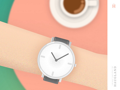 Haugland – Illustration for a Watch company coffee gradient illustration pastel pastel colors pastel colours sketch time vector art watch wristwatch