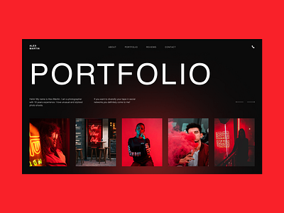 Portfolio for photographer concept concept design gradient landing page landingpage photo photographer portfolio ui ux web design