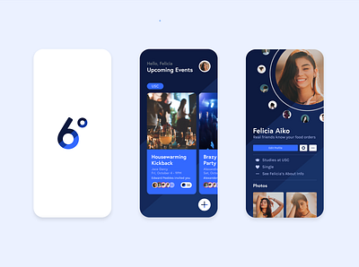 Six Degrees app branding design icon logo typography ui ux