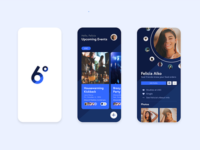 Six Degrees app branding design icon logo typography ui ux