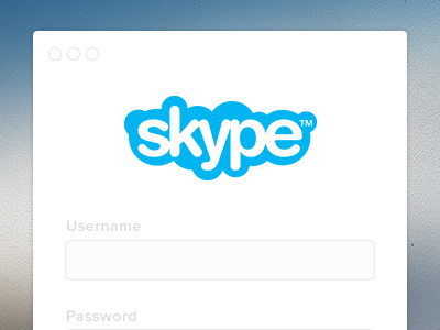 Skype Login (Rdio style) cs6testing fun login rdio skype ui