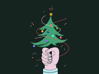 Happy Holidays! christmas hand holidays illustration newyear tree vacation