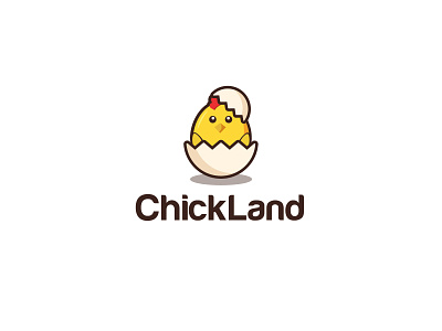 ChickLand Logo awesome branding broken cleverlogo creative design cute egg eggs hen illustraion inspiration vector
