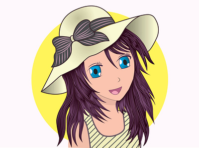 Anime Character Design anime cartoon avatar cartoon cartoon illustration character design clean design girl hairy girl portrait illustration