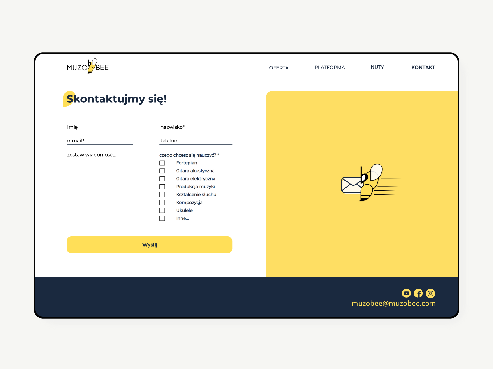 Simple contact form with key visual by Asia Wojtach on Dribbble