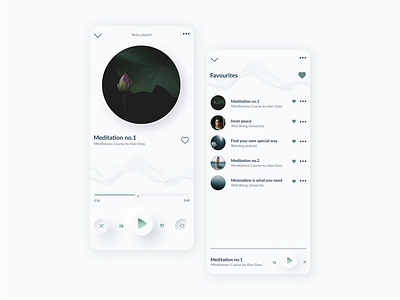 Neumorphism ✧ Meditation Podcasts App