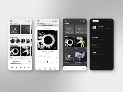 Music app layout music app streaming ui design