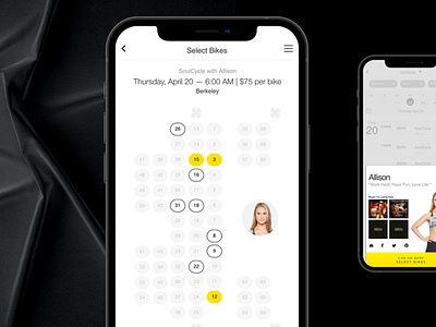 SoulCycle app graphic design mobile ui ux