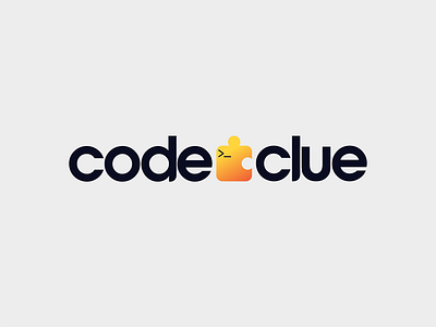 code & clue branding design flat logo minimal typography