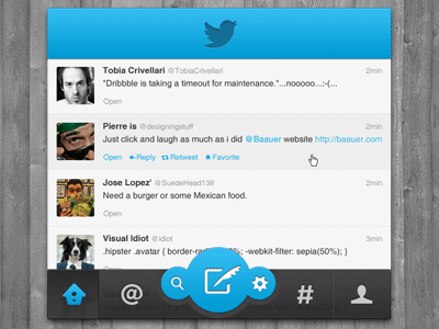 Twitter app app interface twitter