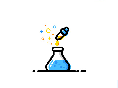 Lab beaker experience flask identity illustration lab magic potion vector