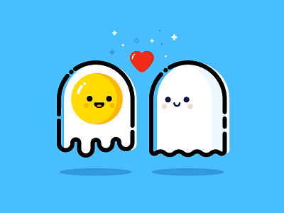 Ghost in love egg ghost identity illustration love vector