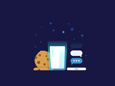 Milknight cookie identity illustration messenger milk vector