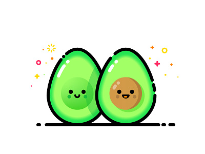 Avocado avocado character friend happy identity illustration mbe smile smiling face twin twins vector