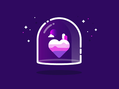 Heart heart identity illustration land love moon planet purple space vector