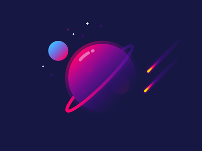 Planet fantastic gradient identity illustration mbe meteor nft nftart nfts planet space sun vector