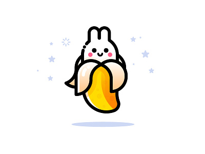 Banana 🐰 banana character happy identity illustration rabbit smiling face