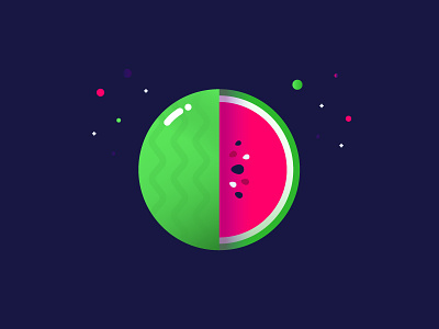 🍉 brand explosion fruit identity illustration logo mbe planet watermelon