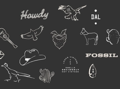 Fossil Brand Illustrations branding identity illustration minimal ui vector