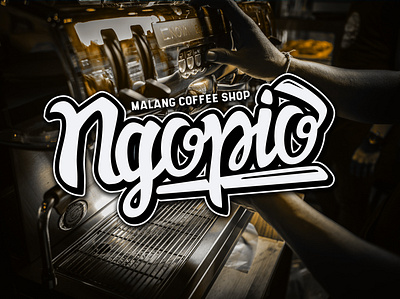 Ngopio Malang Coffee Shop Lettering Logo handlettering letter lettering logo logos logotype typography