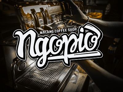 Ngopio Malang Coffee Shop Lettering Logo