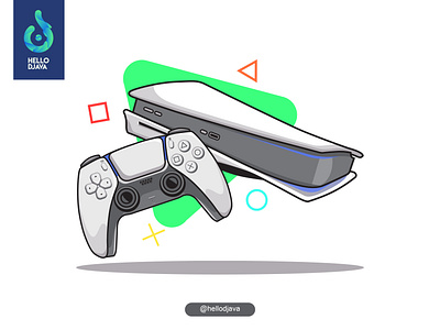 PS5 Illustration console game gameplay gamer illustration joystick logo ps5 vector videogame