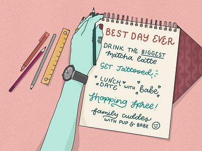 Best Day Ever fun hand lettering homwork illustration lettering procreate typography