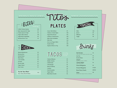 Tito’s Mexican Menu fun hand lettering lettering menu quirky type typography