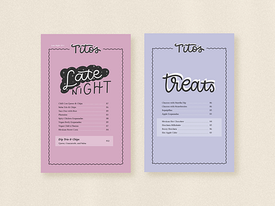 Tito’s Menu, Part 2 custom fun hand lettered layout lettering menu print print design