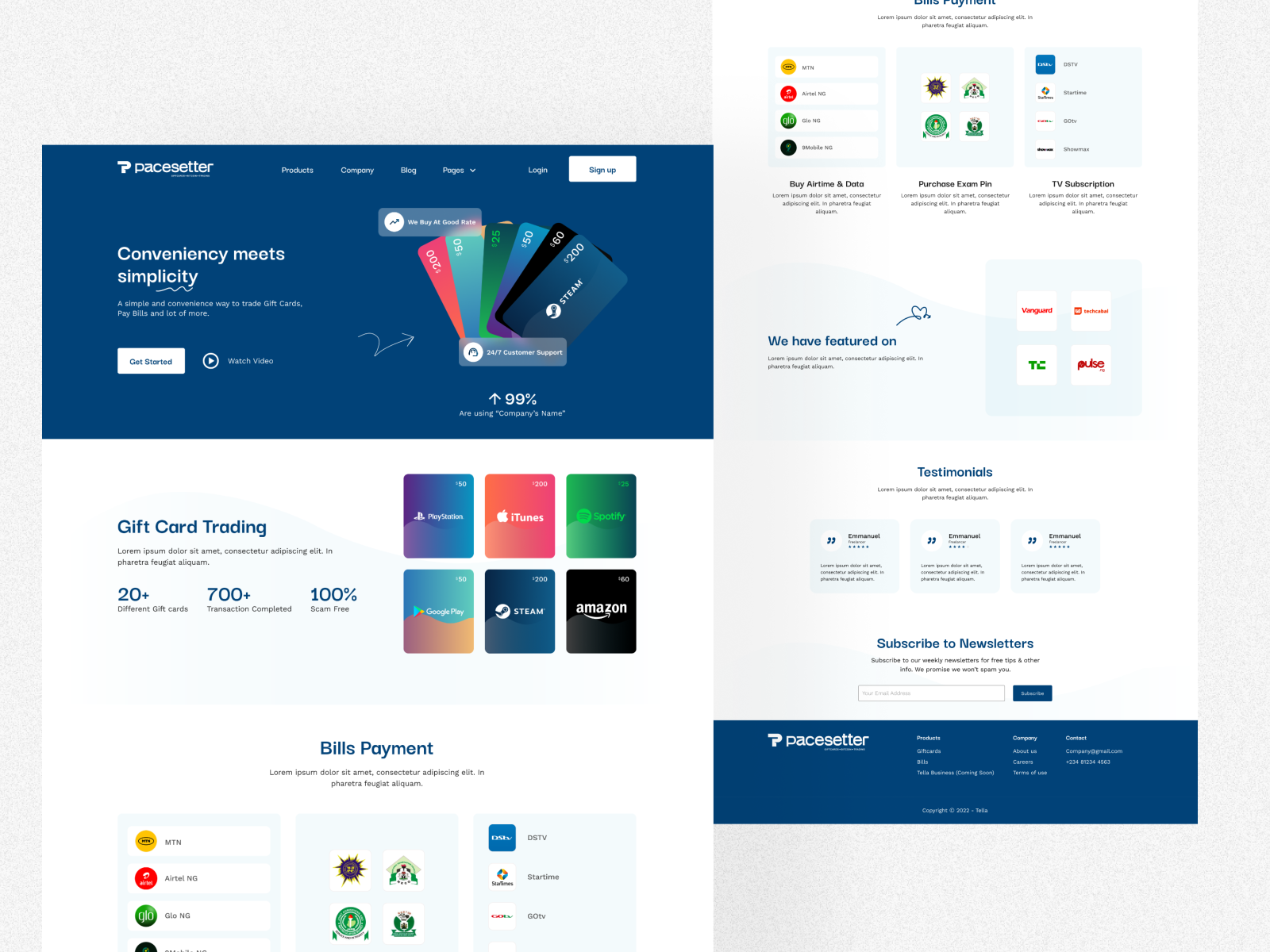 Gift Card Trading Landing Page by Emmanuel Adeleye on Dribbble