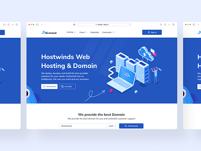 Hostwind Landing Page - Hero Section app branding design giftcard hero section illustration landingpage logo