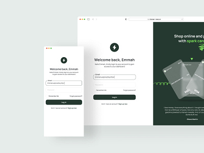 Mobile & Desktop Split Login UI app branding design giftcard illustration landingpage login logo sign up ui ux vector