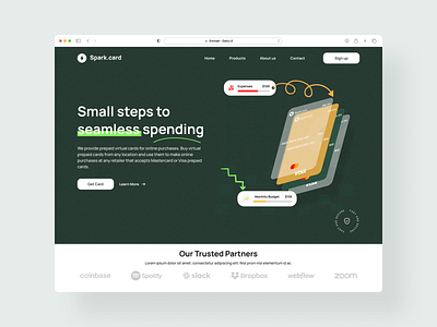 Fintech Landing Page (Hero Section) animation app branding design fintech giftcard hero section illustration landing page landingpage logo ui vector