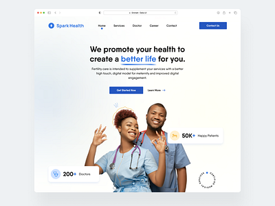 Health Landing Page (Hero Section) design health landing page landingpage ui ux